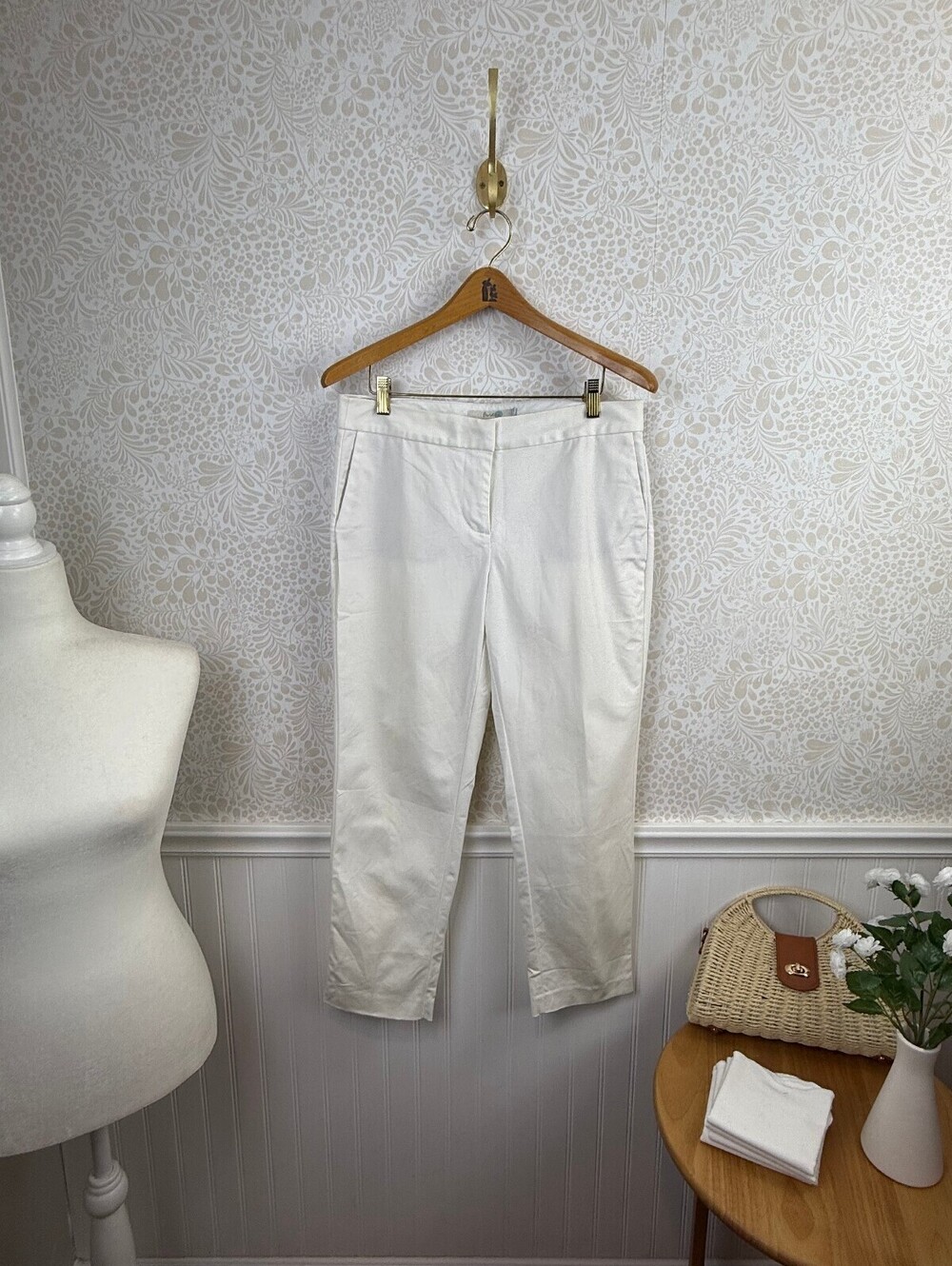 BODEN Women's White Casual Straight Leg Ankle Trousers - Size - 8